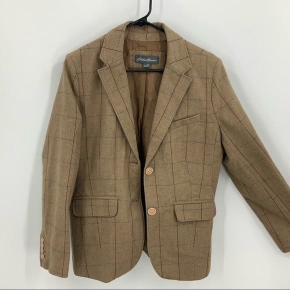 Eddie Bauer Jackets & Blazers - Eddie Bauer wool blend herringbone check double button lined blazer jack…